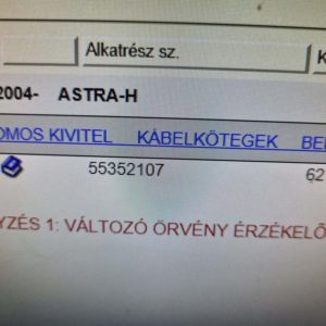 Opel Astra H üzemanyag kábelköteg