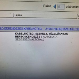 Opel Zafira B üzemanyag kábelköteg