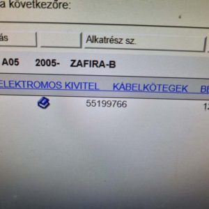 Opel Zafira B üzemanyag kábelköteg