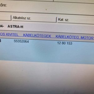 Opel Astra H motor kábelköteg