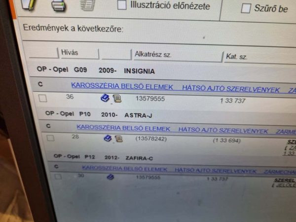 Opel Insignia A, Astra J, Zafira C bal hátsó ajtózár