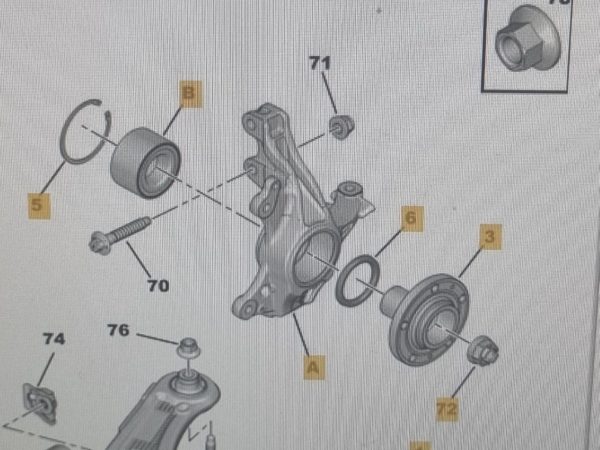 DS DS 7, DS DS 4, PEUGEOT PARTNER, OPEL COMBO E, CITROEN BERLINGO III Bal első Csonkállvány Kerékaggyal