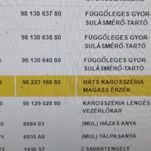 DS DS 7 Jobb-Bal hátsó Karosszéria Magasság Érzékelő