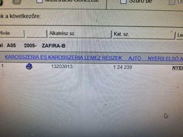 Opel Zafira B bal első ajtó