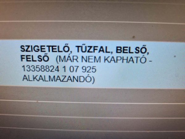 Opel Corsa D tűzfal szigetelő