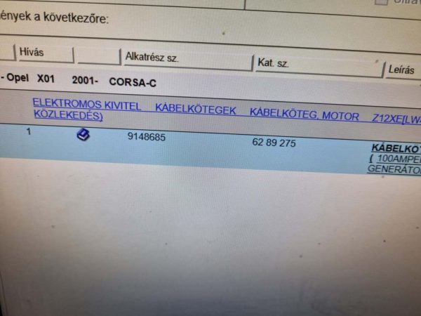 Opel Corsa C akkumulátor kábelköteg