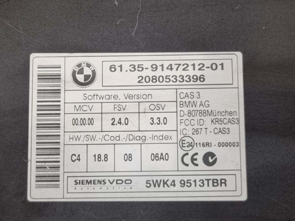 BMW 1 (E81, E82, E87, E88), BMW 3 (E90, E91, E92, E93) immobiliser vezérlőegység